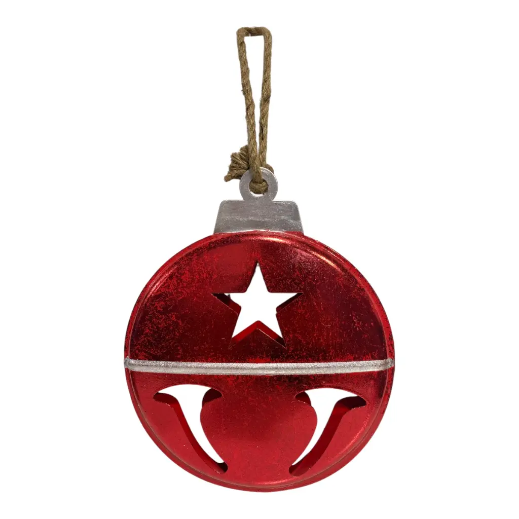 CASCABEL NAVIDEÑO 24CM ROJO METALICO 24X4X29CM