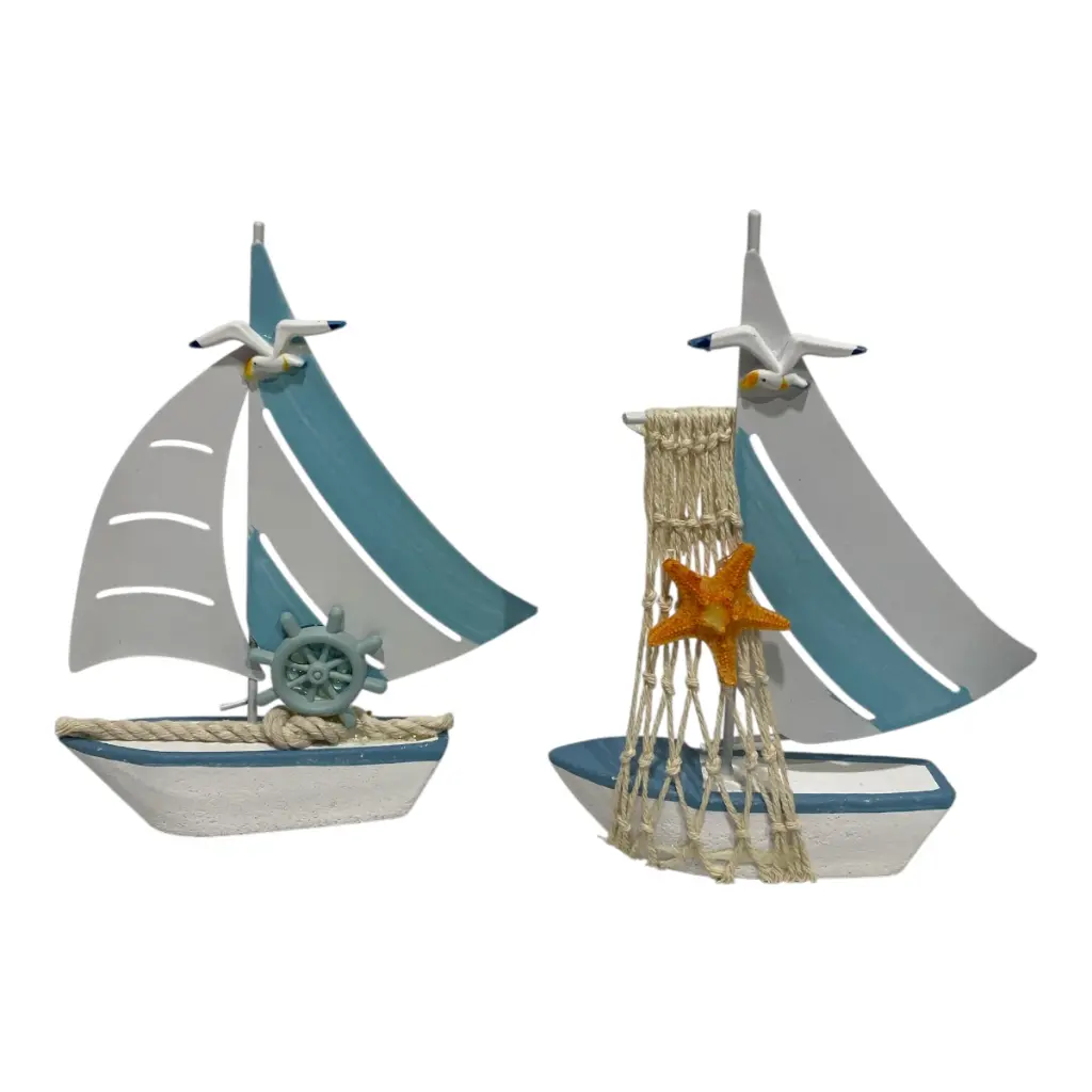 BARCO DECOR DOS MODELOS C/U MADERA Y HIERRO 14X2.5X18CM 