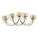 CANDELABRO DORADO X5 METAL Y VIDRIO 70X20CM