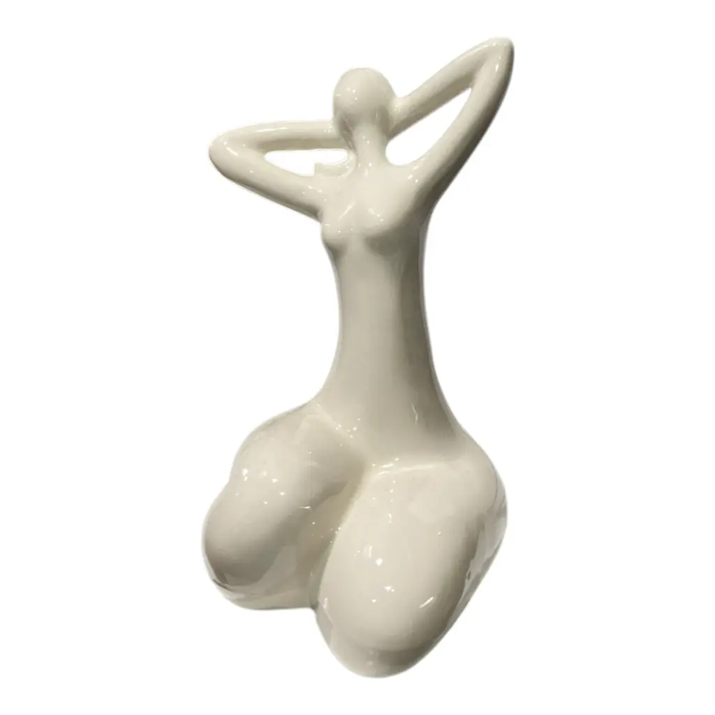 DAMA ABSTRACTA DE PORCELANA BLANCA 9X8X15CM  