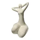DAMA ABSTRACTA DE PORCELANA BLANCA 9X8X15CM  