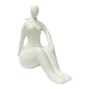 DAMA ABSTRACTO DE PORCELANA BLANCA 9X8X15CM  