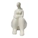 DAMA ABSTRACTO DE PORCELANA BLANCA 9X8X15CM   