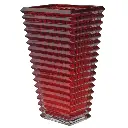 FLORERO MODA ROJO RECTANGULAR CRISTAL GRUESO REF:ES27849 17X12X28CM