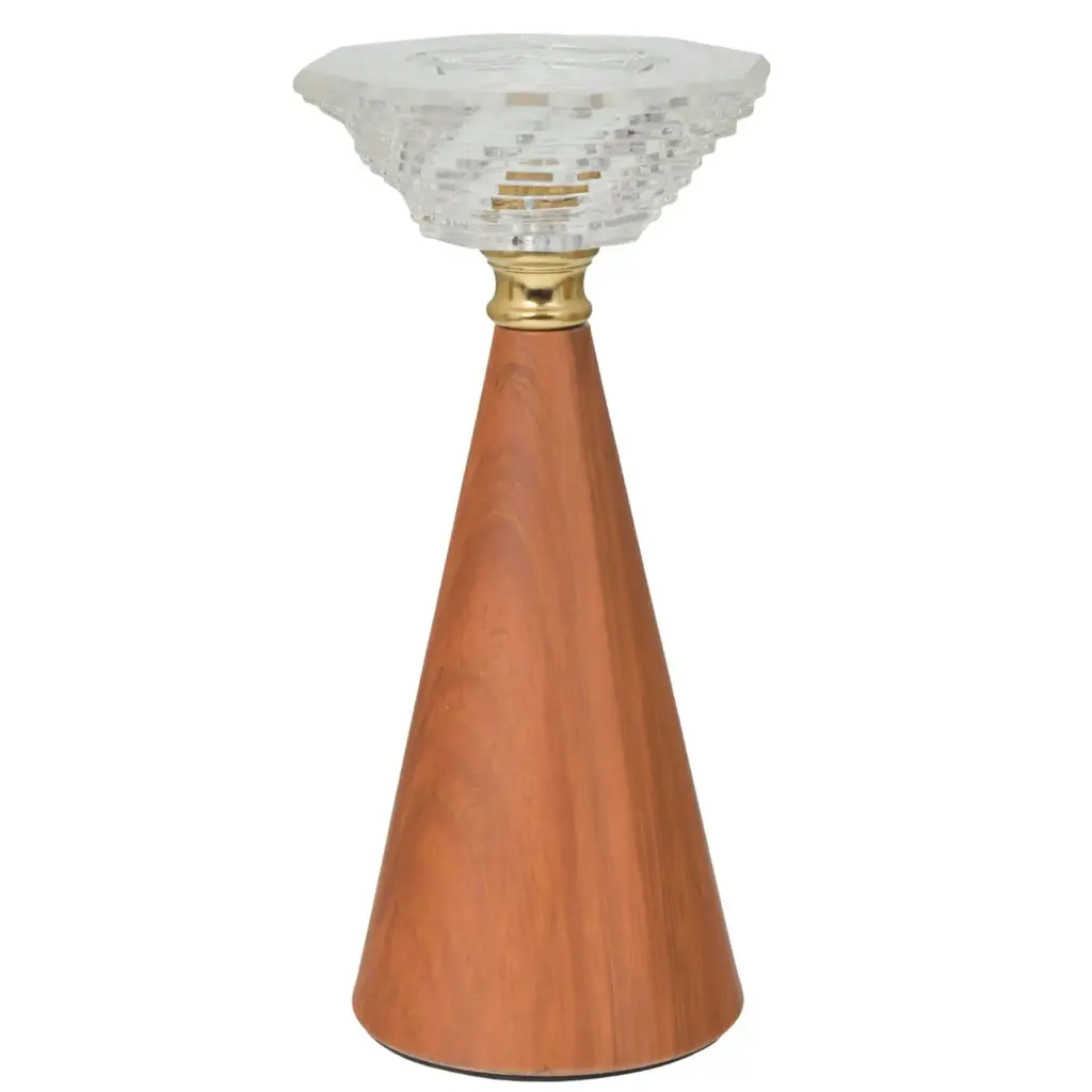 CANDELABRO VIDRIO B/MADERA REF:ES27829 20X10CM