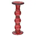CANDELABRO DE VIDRIO ROJO REF:ES27939 9X25CM