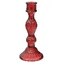 CANDELABRO DE VIDRIO ROJO REF:ES27927 9X20CM 