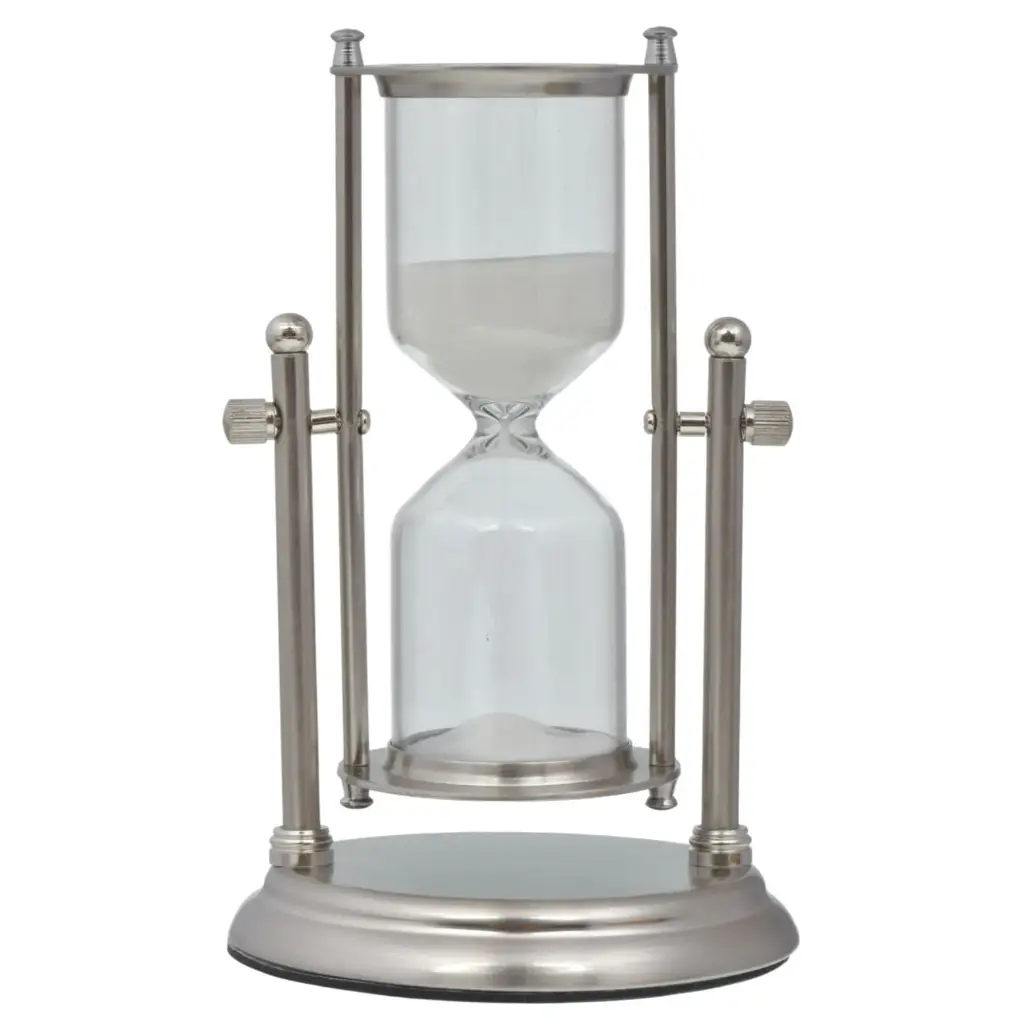 RELOJ DE ARENA PLATEADO METAL/VIDRIO REF:ES28280 11X19CM