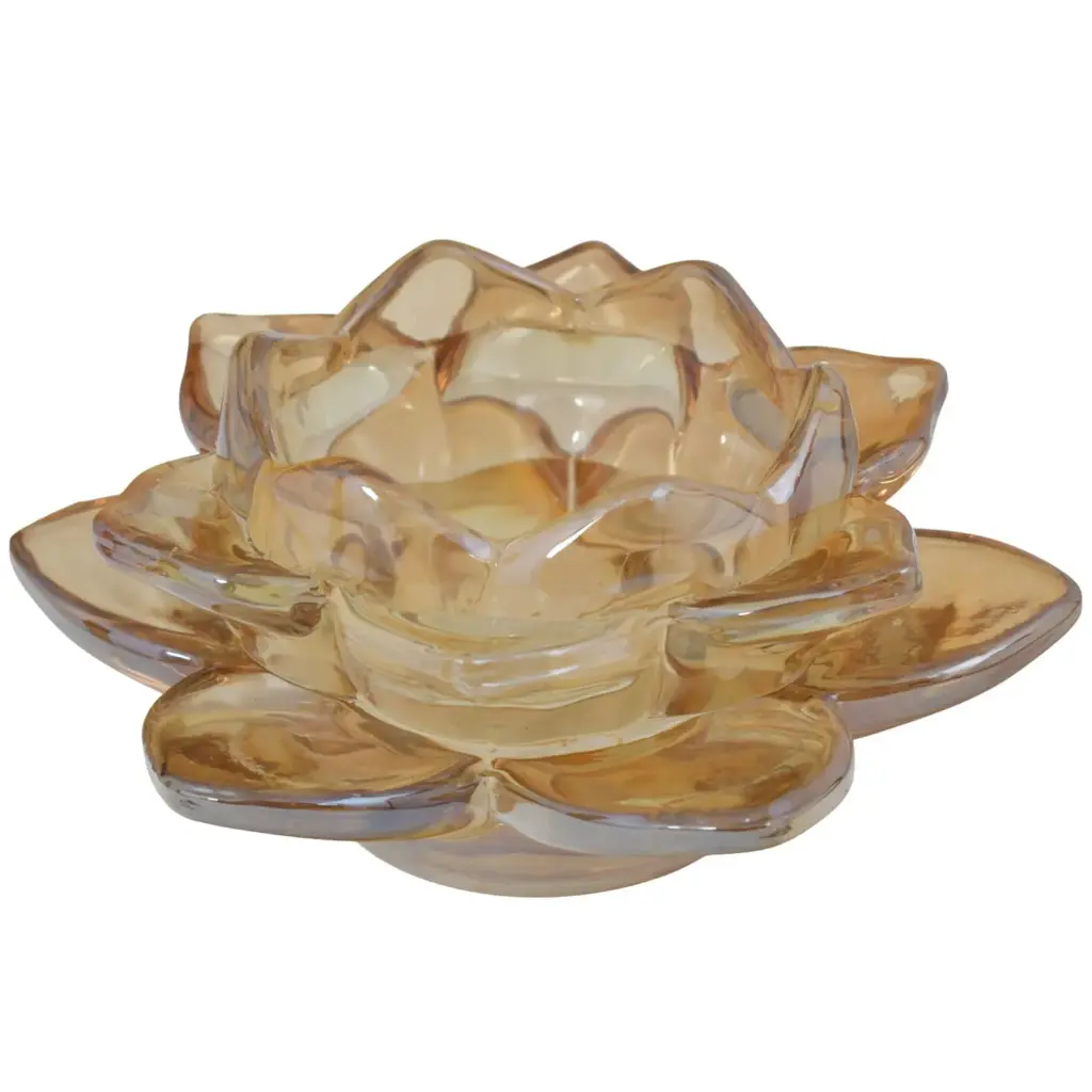 CANDELABRO VIDRIO AMBAR REF:ES27795 12X6CM