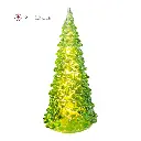 ARBOL DE NAVIDAD DE VIDRIO VERDE C/LUZ LED A PILAS REF:ES27841 21X11CM