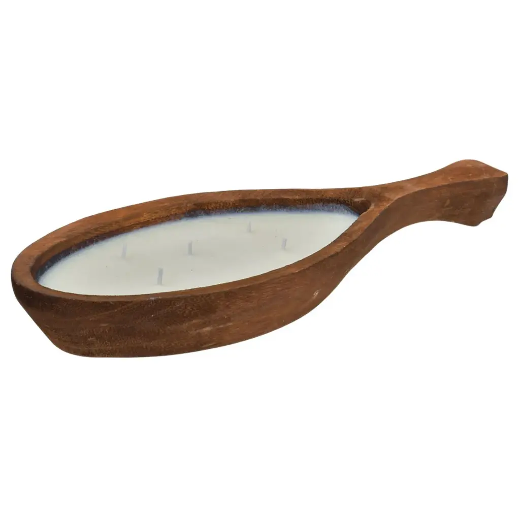 VELA DECORATIVA EN BASE DE MADERA REF:ES28040 38X16X5CM