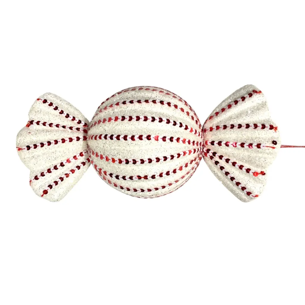 CARAMELO NAVIDEÑO ROJO/BLANCO CANDY 35X16CM