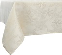 MANTEL NAVIDEÑO BEIGE CON COPOS DORADOS 150X180CM 