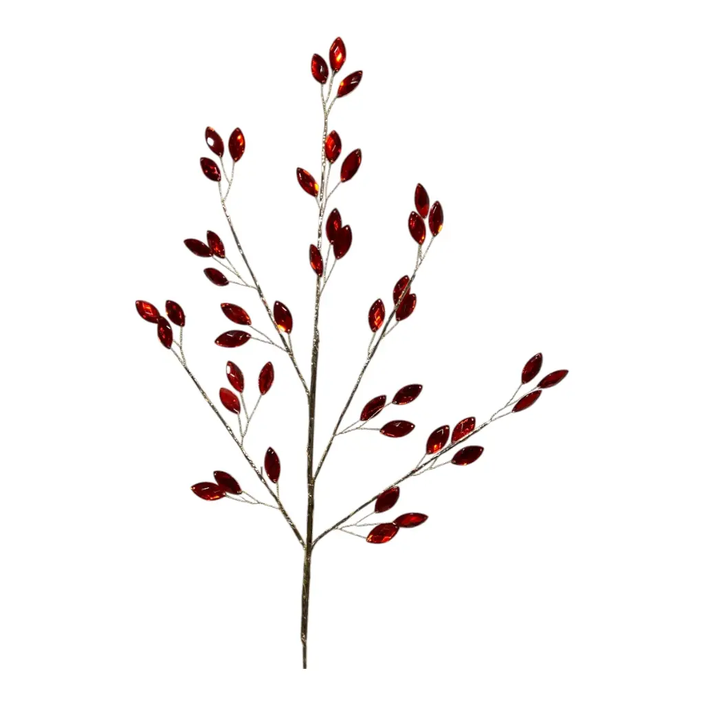 RAMA CRISTALES ACRILICOS ROJO 75CM