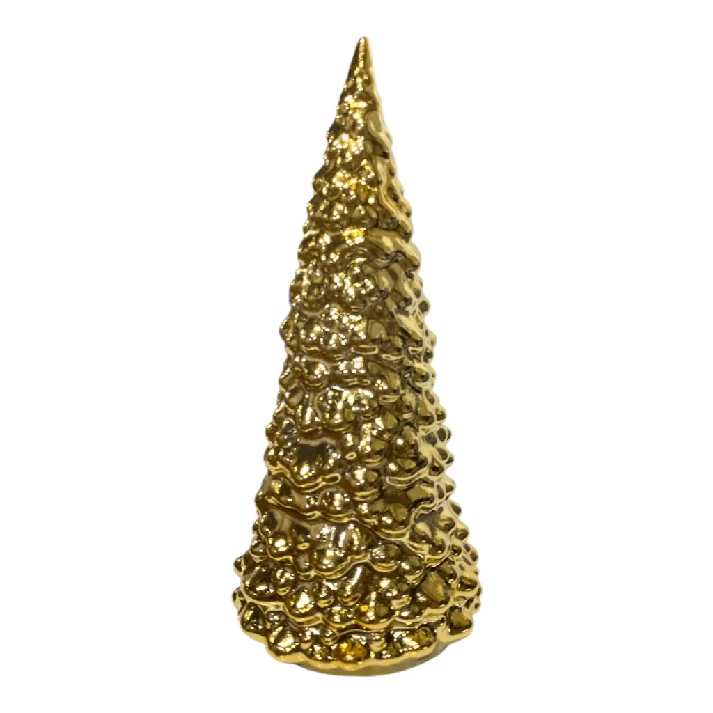 ARBOL DE NAVIDAD PORCELANA DORADO 9X9X20CM
