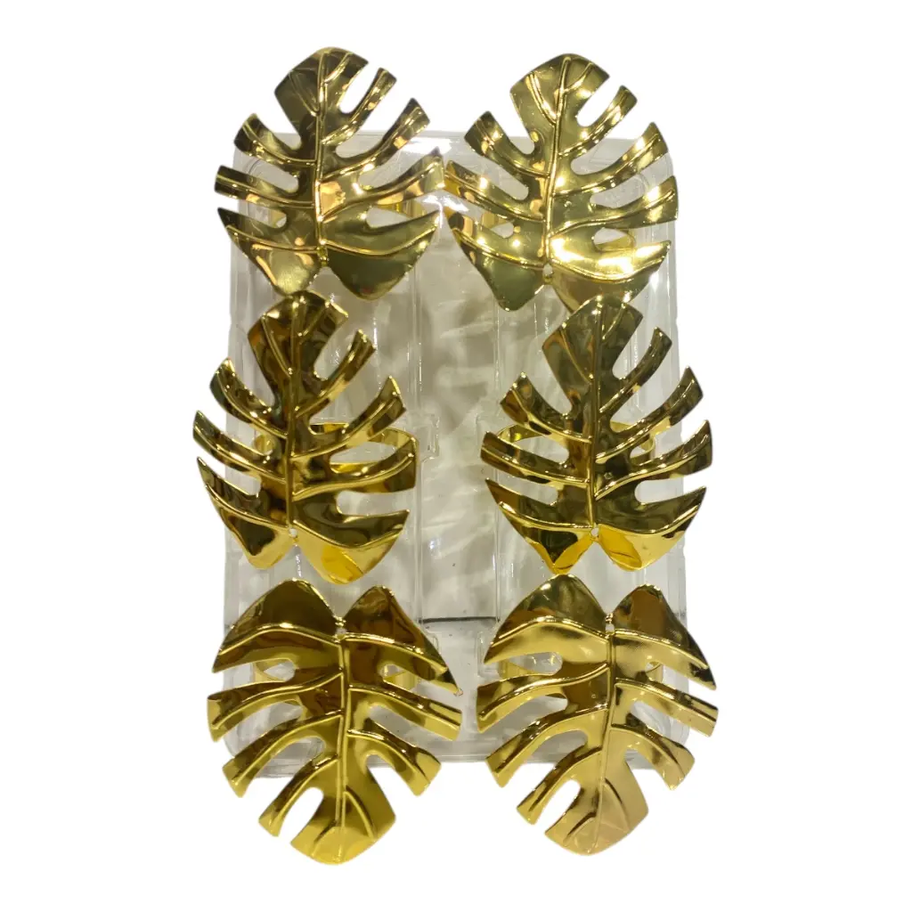AROS DE SERVILLETA METALICOS CROMADOS DORADO SETX6PZ. 7X5CM
