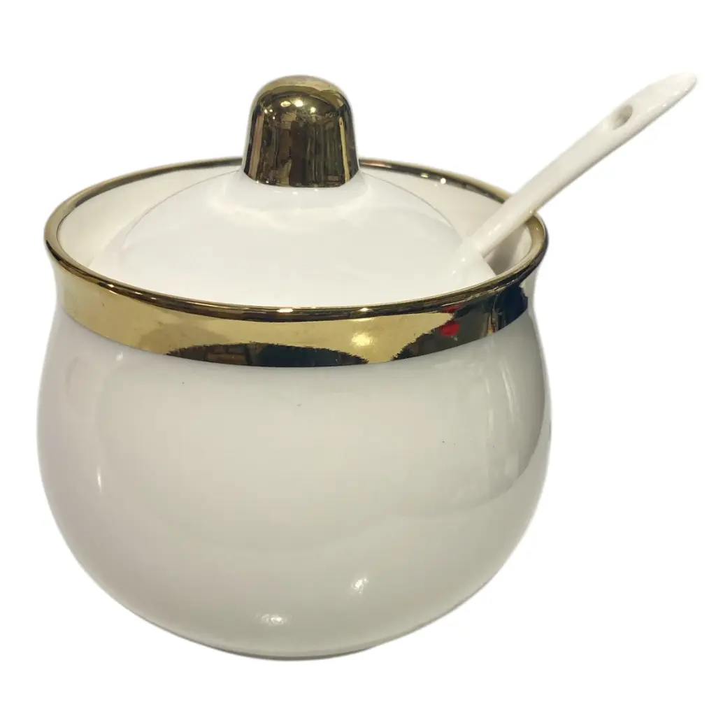 AZUCARERO DE PORCELANA CON CUCHARA 9X9.5CM