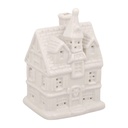 Casa navideña de cerámica con luz led. Ref:LP007 9X8X13CM