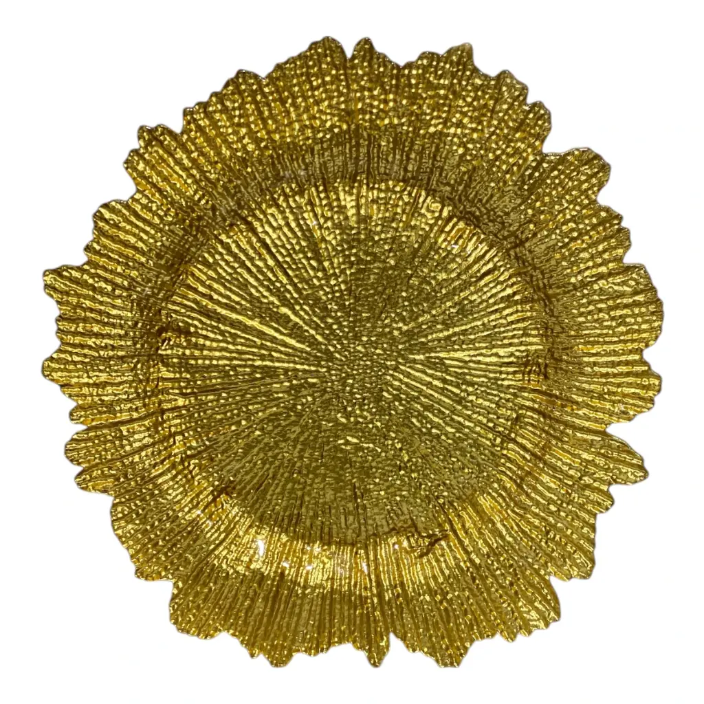 PLATO BASE DE VIDRIO SOL DORADO REF:ES28451 34CM