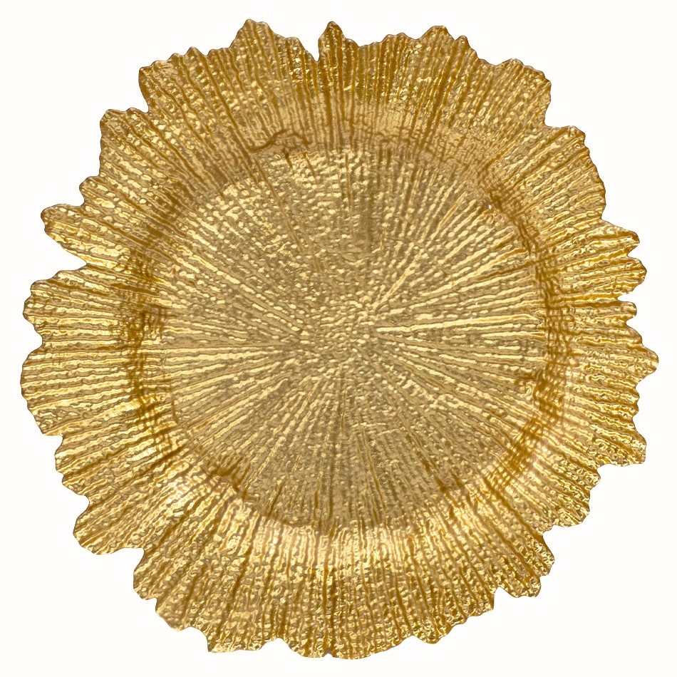 PLATO BASE DE VIDRIO SOL DORADO REF:ES28451 34CM