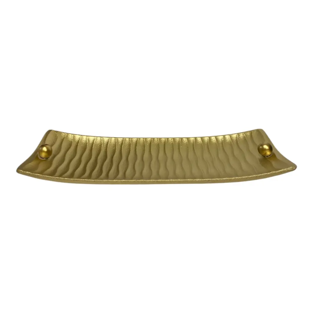 BANDEJA DE MADERA DORADA 35X13X4CM