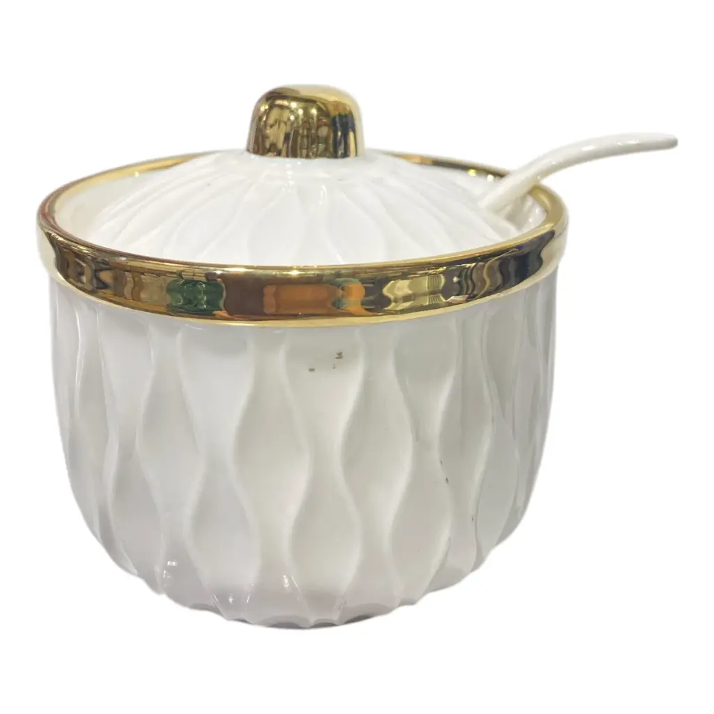 AZUCARERO DE PORCELANA CON CUCHARA 9X9.5CM 