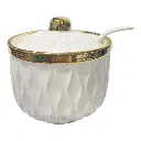 AZUCARERO DE PORCELANA CON CUCHARA 9X9.5CM 