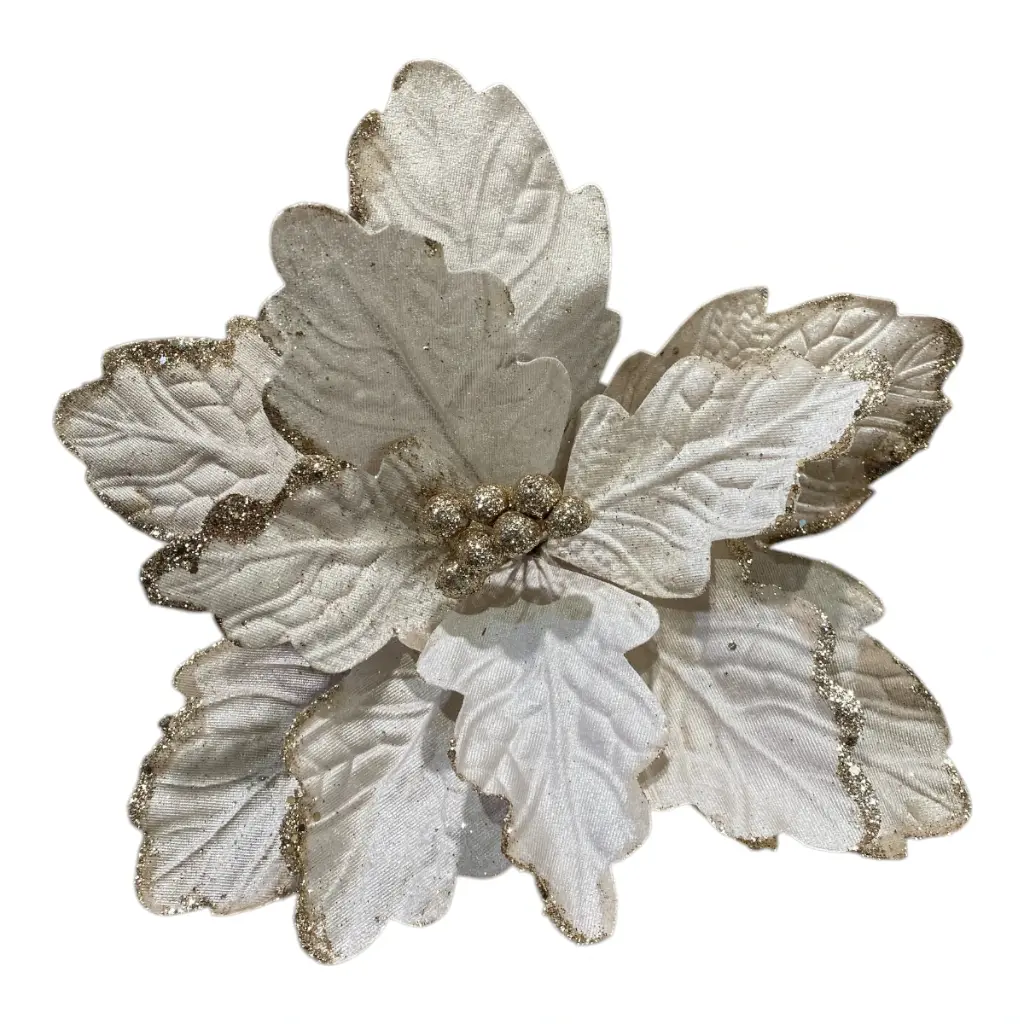 FLOR NAVIDEÑA CHAMPAGNE 38CM