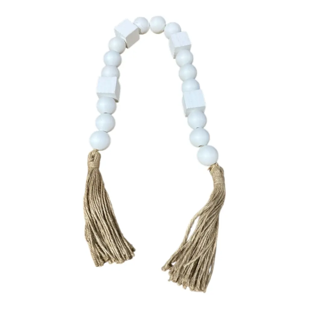 GUIRNALDA DE CUENTAS MADERA Y YUTE 87CM 