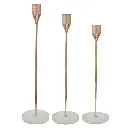 CANDELABRO DE METAL DORADO SETX3 PZ. REF:ES27838 22 CM, 27CM, 32CM