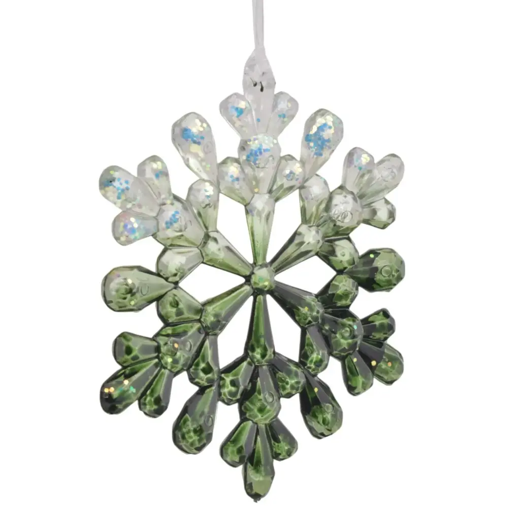 COLGANTE NAVIDEÑO COPO NIEVE ACRILICO VERDE REF:ES26873 12CM