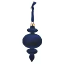 COLGANTE NAVIDEÑO AZUL TERCIOPELO REF: ES26818 6X16CM 