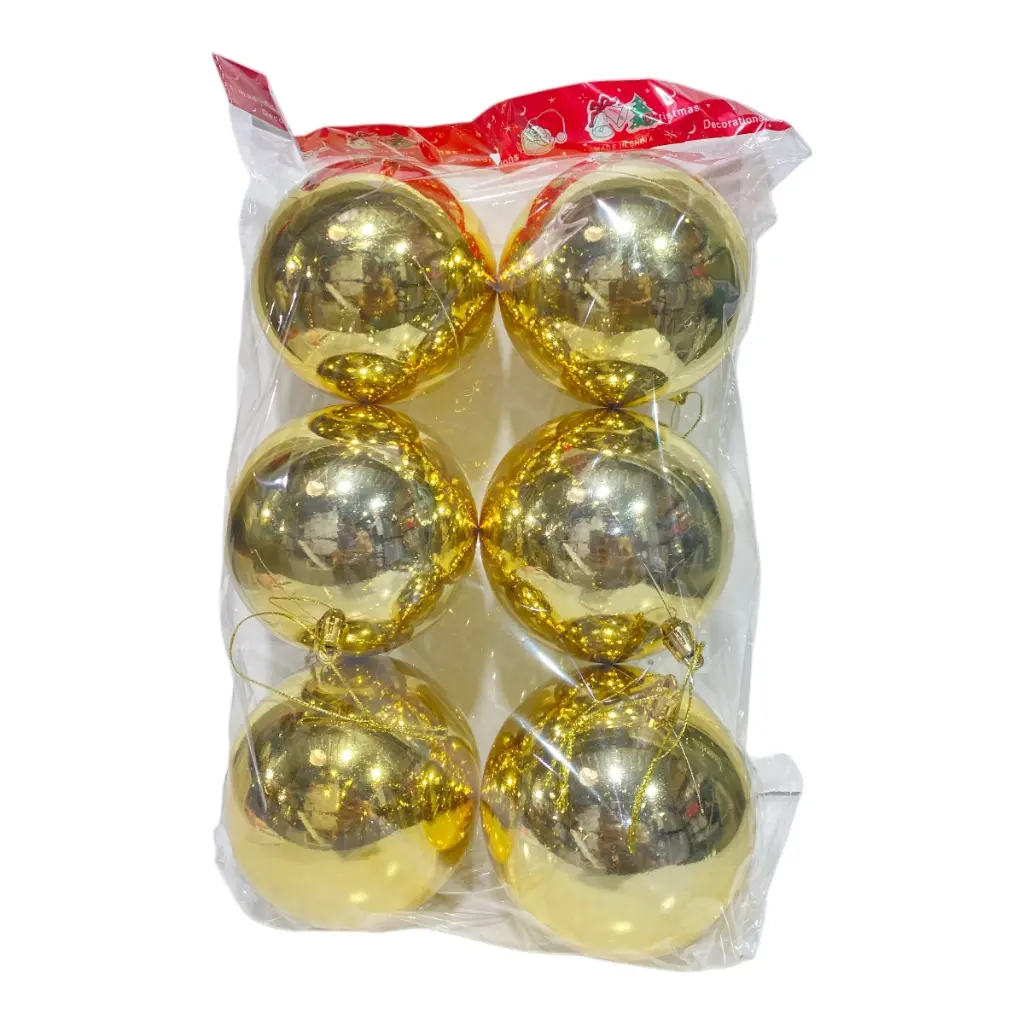 ESFERA NAVIDEÑA 10CM DORADA SETX6