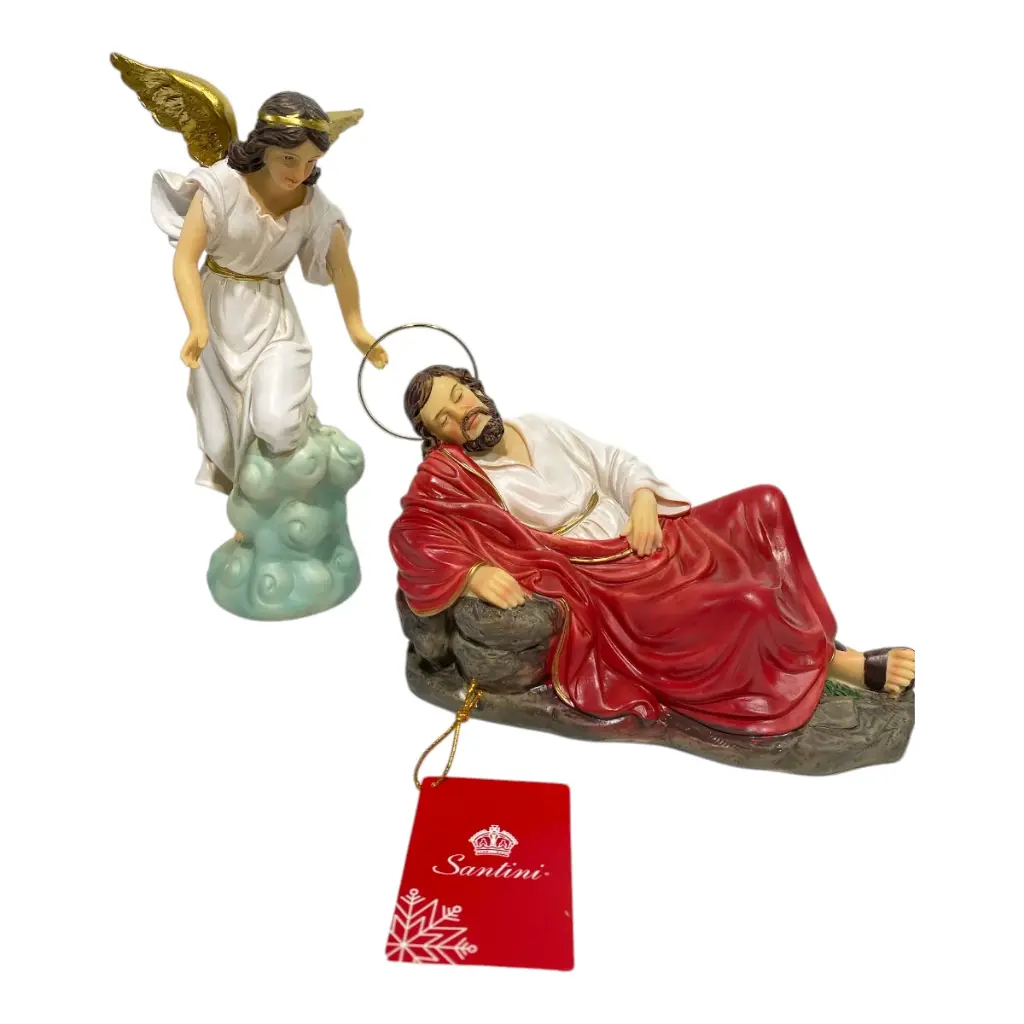 SUEÑO DE JOSE POLIRESINA 2PZS. 10X10X20CM, 18X9X12CM