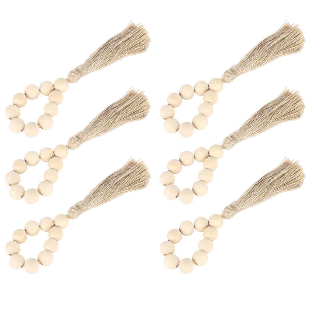 ARO DE SERVILLETA CUENTAS DE MADERA SETX6 PZS.