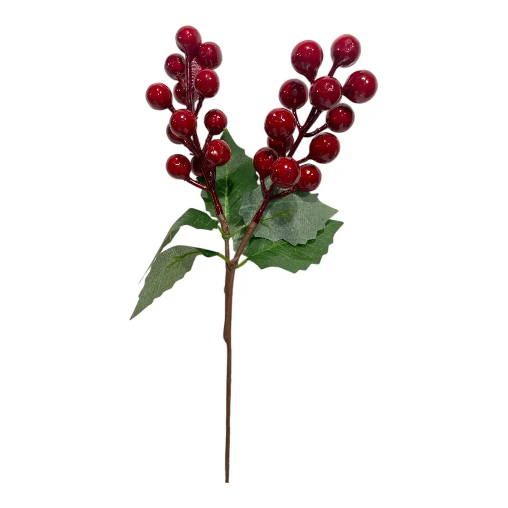 RAMA FRUTOS ROJOS BURGUNDY 28CM