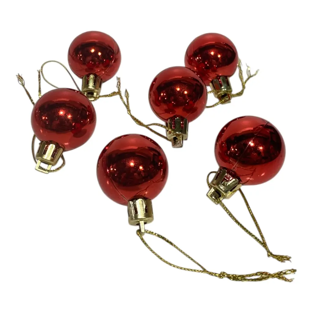 ESFERA NAVIDAD 3CM ROJA MINI SETX6PZS. 