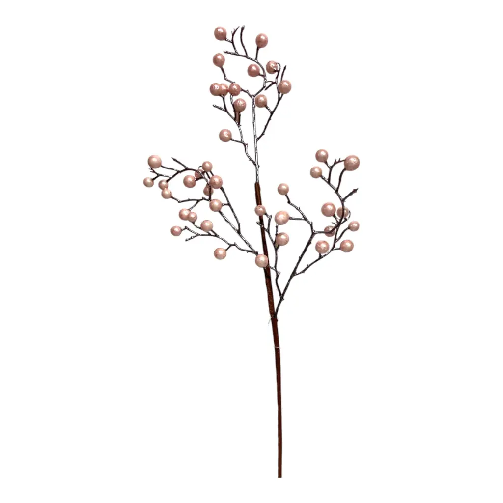 RAMA NAVIDEÑA CEREZAS ROSADAS 60CM