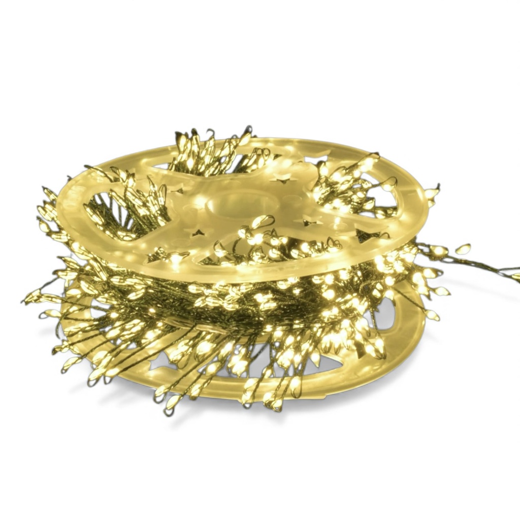 LUCES NAVIDEÑAS 500 MICRO LED CÁLIDA 15M, CON CONTROL REMOTO 8 FUNCIONES REF: ES24048