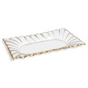BANDEJA DE VIDRIO FILOS DORADOS 35X23X3CM