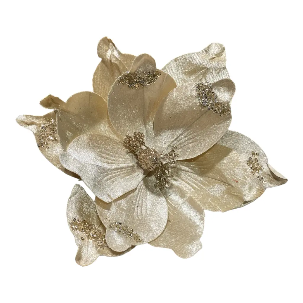 FLOR NAVIDEÑA 29CM MAGNOLIA BEIGE TERCIOPELO
