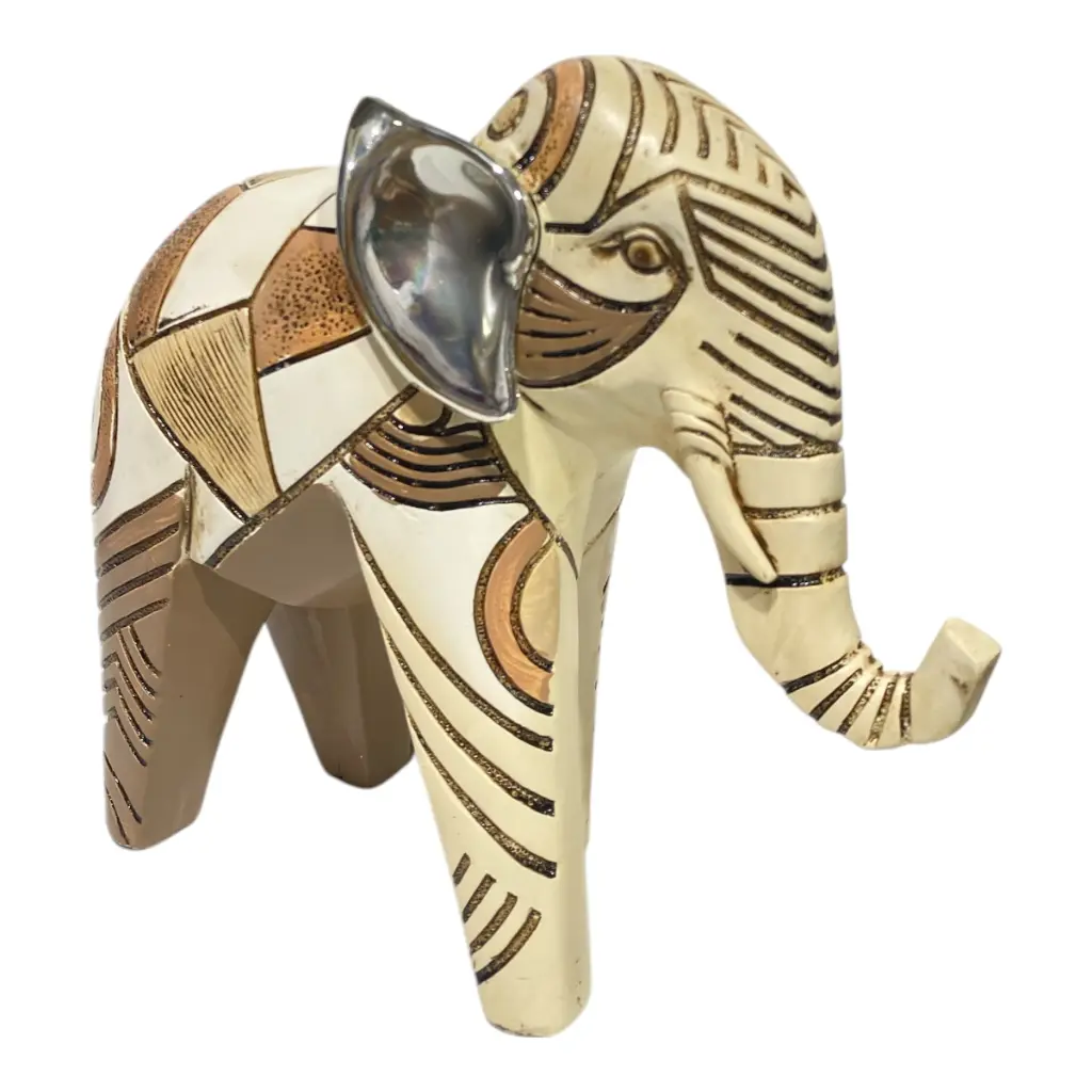 ELEFANTE POLIRESINA MINIMALISTA MOCCA 22X8X19CM