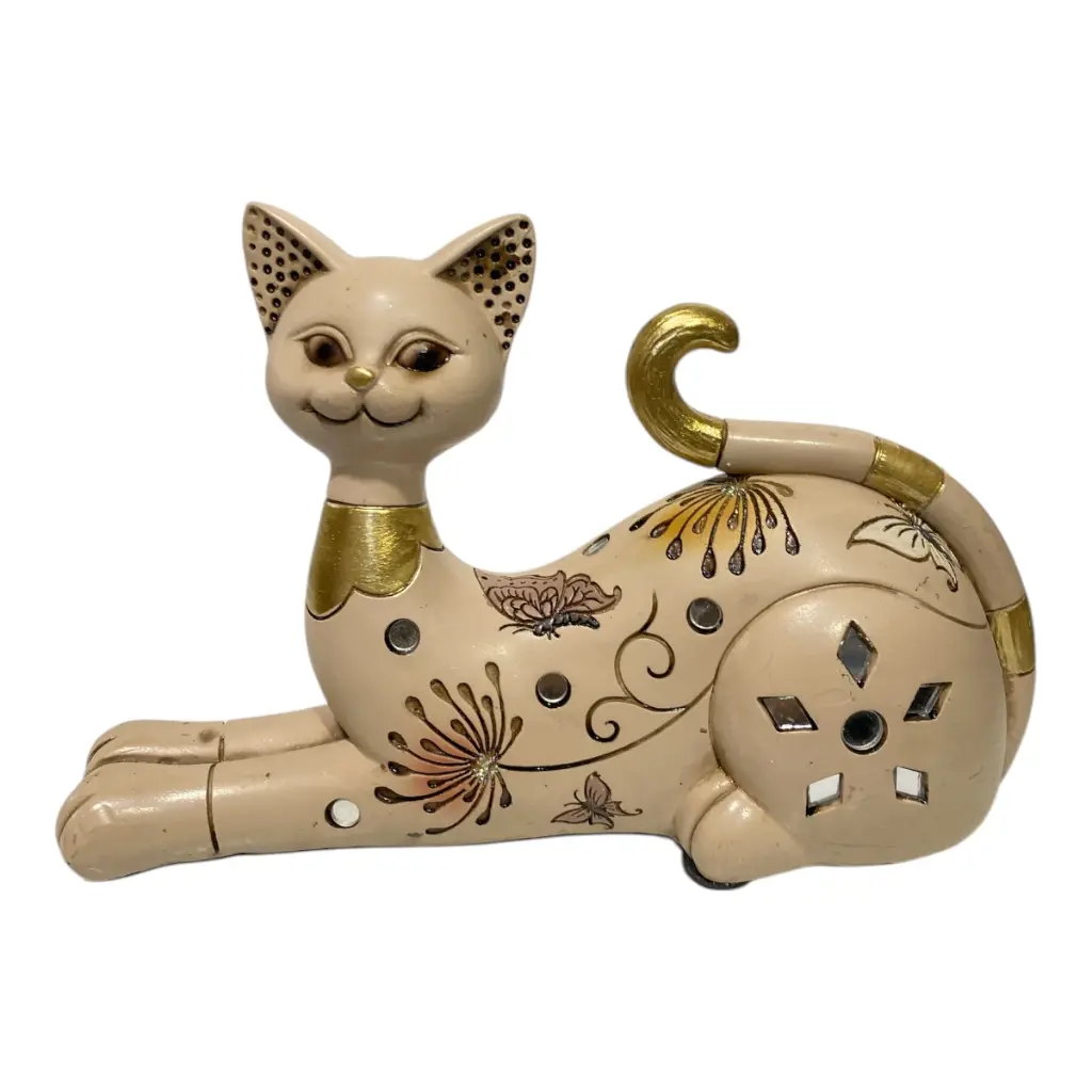 GATO DECOR POLIRESINA MOCCA 20X7X13CM
