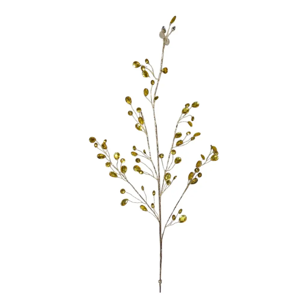 RAMA CRISTALES ACRILICOS DORADO 80CM 