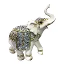 ELEFANTE CELESTE/BLANCO 30X12X34CM