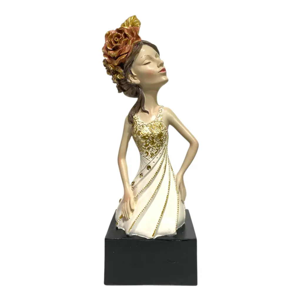 ADORNO FIGURA DE MUJER POLIRESINA 12X10X37CM
