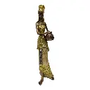 AFRICANA DECOR DORADA/BEIGE POLIRESINA 8X9X33CM 