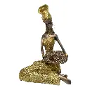 AFRICANA DECOR DORADA POLIRESINA 14X11X21CM