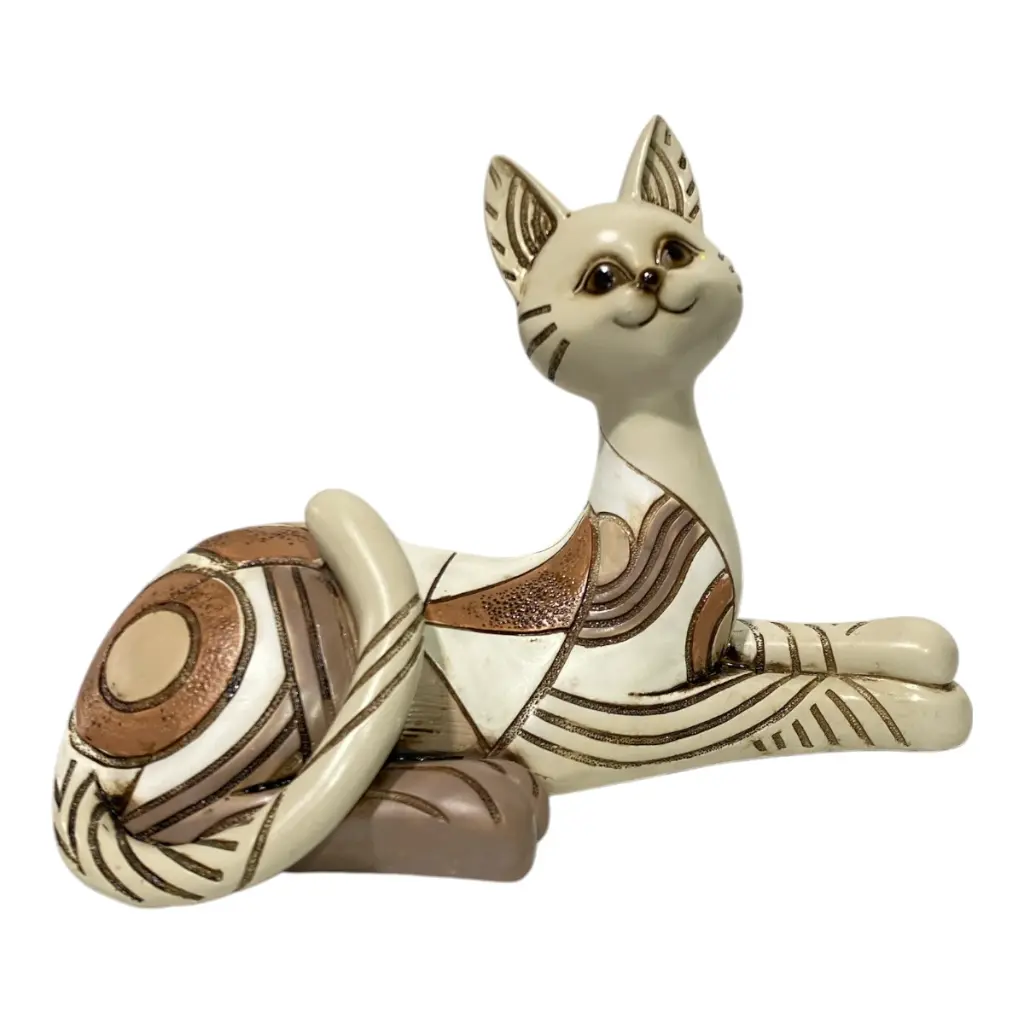 GATO DECOR POLIRESINA MOCCA 23X12X17CM
