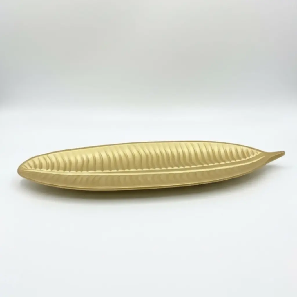 BANDEJA DE MADERA DORADA 40X14.5CM